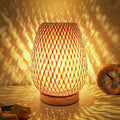 Handcrafted Round Bamboo Accent Lamp